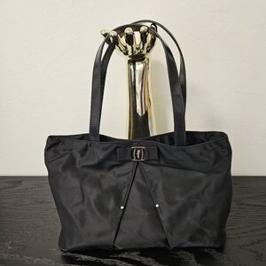 Authentic Salvatore Ferragamo Black Nylon Tote – Pristine Condition